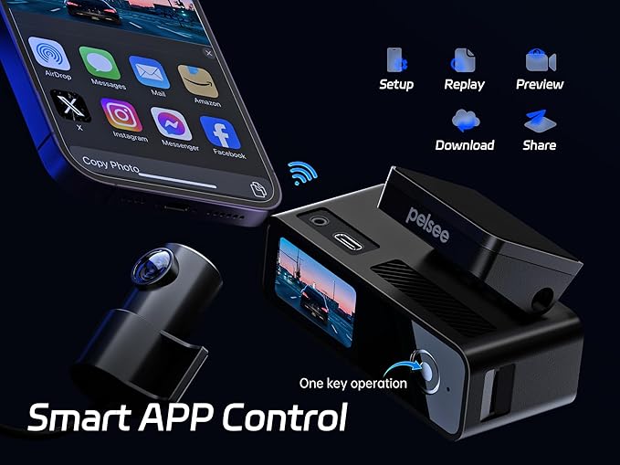pelsee P1DUO Dash Cam with Hardwire Kit - Image 3