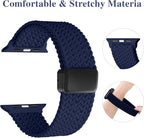 Braided Stretchy Band Compatible with Apple Watch Bands 38mm 40mm 41mm 42mm 44mm 45mm 46mm 49mm Women Men, Soft Nylon Solo Loop Magnetic Sport Strap for iWatch Series 11 10 9 8 7 6 5 4 3 2 1 SE Ultra - Image 3