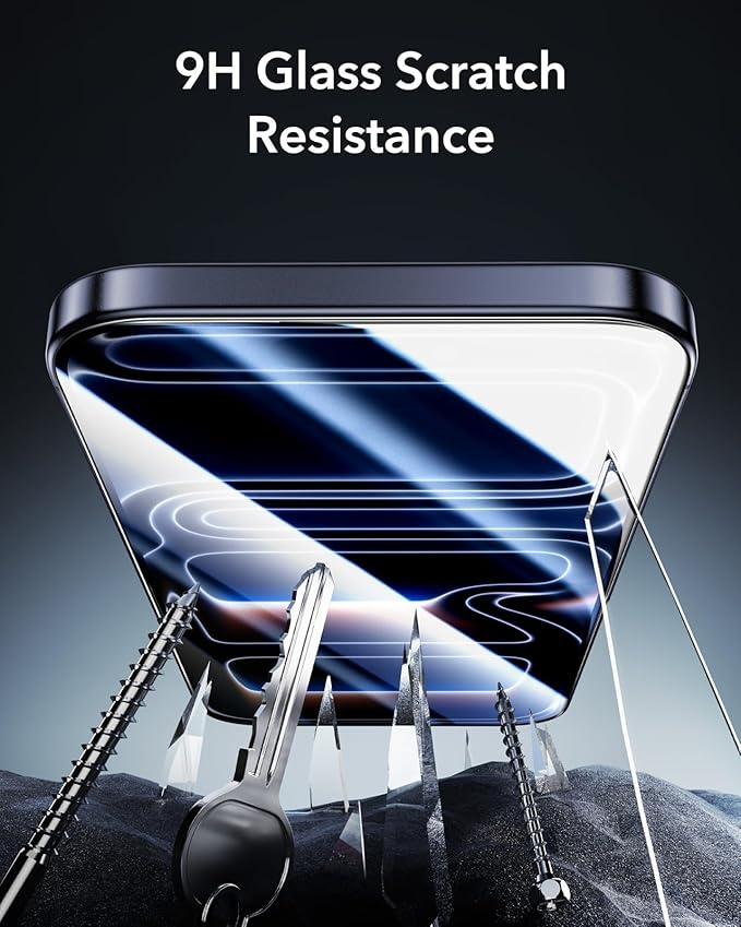 ESR 3 Pack 9H+ Glass for iPhone 17 Pro Screen Protector,[Military-Grade Shatterproof], with AR Anti-Reflective Technology, Armorite Ultra-Tough Tempered Glass with Ultra Fit Tray - Image 8