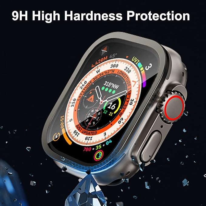 3 Pack for Apple Watch Ultra 3/Ultra2/Ultra 49mm Tempered Glass Screen Protector + Titanium Alloy Frame，[Keep Original] [Touch Sensitive] [Waterproof] Film for iwatch Ultra 3/2/1 (Original, 49mm) - Image 5