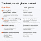Insta360 Flow 2 Pro Grey - Foldable AI Phone Gimbal, Track in 200+ Apps with Apple DockKit, Multi-Person Tracking, 360º Pan Tracking, Built-in Tripod/Selfie Stick, iPhone/Android Portable Stabilizer - Image 2