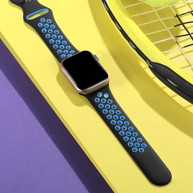 Lerobo Bands Compatible with Apple Watch Band 40mm 38mm 42mm 41mm Women Men, Breathable Sport Soft Silicone Replacement Band for Apple Watch SE 3 2 for iWatch Series 11/10/9 8/7/6/5/4/3/2/1 - Image 8