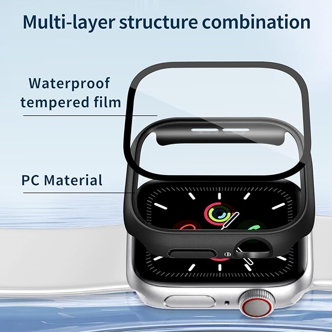 Waterproof Case for Apple Watch Series 3/2/1 42mm, Built-in Screen Protector with Tempered Glass [Touch Sensitive] Cover for iWatch S3/S2/S1 Accessories 42mm, Black - Image 7