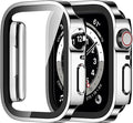 Amizee 2 Pack Compatible with Apple Watch Case 40mm Series 6/5/4/SE with Built-in Screen Protector, Hard PC Case Straight Edge Ultra Thin Anti-Scratch Protective Cover for iWatch 40mm (Silver/Clear) by Amizee