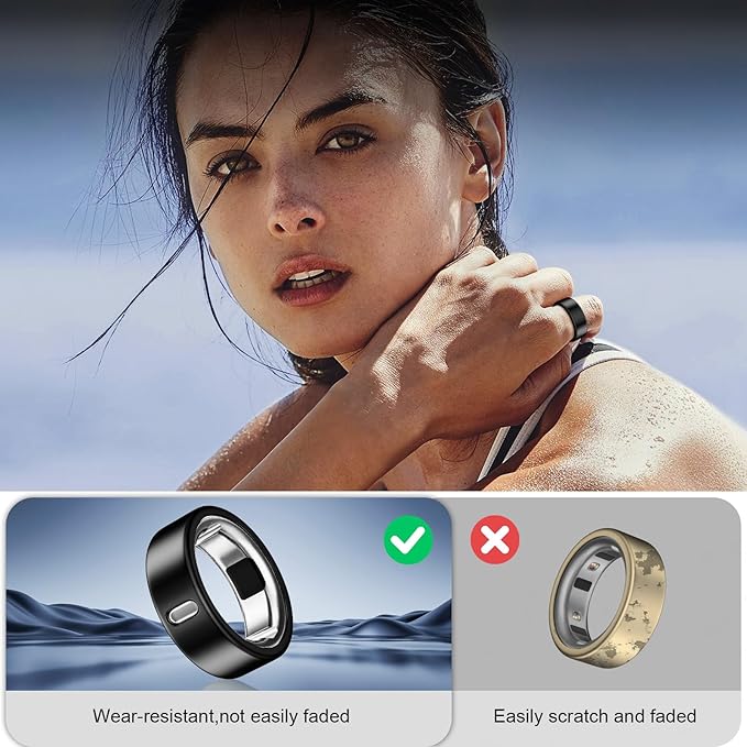8 Pack Cover Compatible with Oura Ring Gen 4/Oura Ring Gen 3 Horizon/Heritage,Charging Derectly,Matte Texture Wear-Resistant Anti-Scratch TPU Protector for Women Men Working Out Gym(Black*8,Size 6) - Image 5