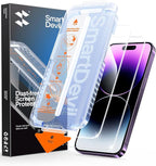 SMARTDEVIL 2 Pack for iPhone 14 Pro Max Screen Protector, 9H Hardness Military Grade Shatterproof, HD Clear Tempered Glass with Auto Dust-Elimination, Bubble Free, Easy Installation, Case Friendly by SmartDevil