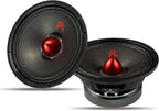 MX65E2 Loudspeaker 6.5 Inch Midrange 480 Watts 4 Ohms Red Bullet, Premium Quality Audio Door Speakers for Car or Truck Stereo Sound System, Black (2 Speakers) by Unknown