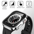 Amizee 2 Pack Compatible with Apple Watch Case 40mm Series 6/5/4/SE with Built-in Screen Protector, Hard PC Case Straight Edge Ultra Thin Anti-Scratch Protective Cover for iWatch 40mm (Silver/Clear) - Image 6