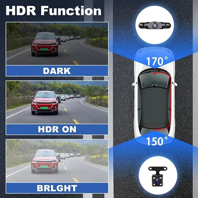 4 Channel Car Dash Cam 1080p Car Dvr with 64gb Memory Card, 360 Camera forCar, 24h Parking Mode, Seamless Loop Recording, Caron-Dash Mounted Cameras - Image 7