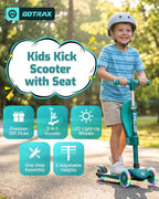 Gotrax KS3 Kids Kick Scooter, LED Lighted Wheels, Adjustable Height Handlebars and Removable Seat, Lean-to-Steer & Widen Anti-Slip Deck, 3 Wheel Scooter for Kids Ages 2-8 and up to 110 Lbs - Image 2
