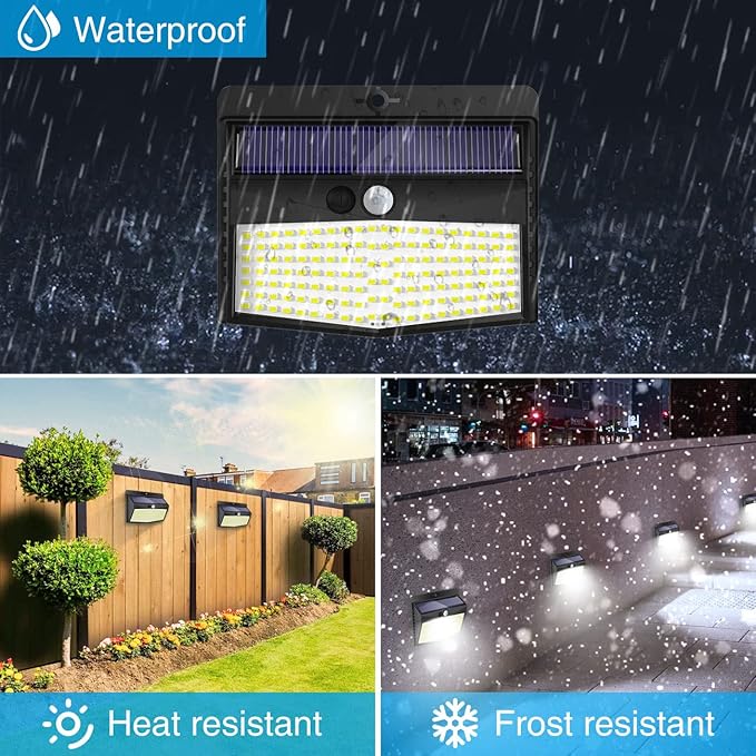 Peasur Solar Outdoor Lights, [138 LED/10 Packs] Solar Motion Sensor Security Lights with 3 Lighting Modes Wall Lights Waterproof Solar Powered Lights for Garden Fence Yard Deck - Image 4
