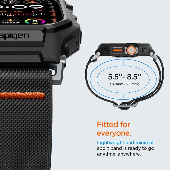 Spigen for Apple Watch Band, Lite Fit Pro Case and Strap Compatible with Ultra, Series Durable TPU Cover with Lightweight Fabric Strap - Image 4