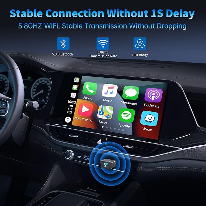 Wireless CarPlay Adapter for iPhone 2026 Upgrade - Plug & Play Convert Wired to Wireless Compatible with Cars 2016+, iOS 10+ (USB A/USB-C) - Image 4