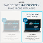 Kensington MagPro™ Magnetic Laptop Privacy Screen 14 inch, Removable 16:10 Laptop Privacy Filter, Anti-Glare, Blue Ray Reduction, Compatible with HP/Dell/Acer/Asus/Samsung/Lenovo (K55254WW) - Image 2