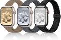 3 Pack Slim Braided Stretchy Bands Compatible with Apple Watch Band 38mm 40mm 41mm 42mm 44mm 45mm 46mm 49mm Women Men, Thin Nylon Magnetic Strap Bands for iWatch Series 10/9/8/7/6/5/4/3/2/1/SE Ultra by Zspoly