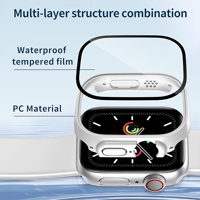 Waterproof Case for Apple Watch Ultra/Ultra 2 & 3 49mm,Built-in Tempered Glass Screen Protector,[Slim Guard PC Bumper] [Touch Sensitive] Full Protective Face Cover Compatible iWatch Accessories - Image 7
