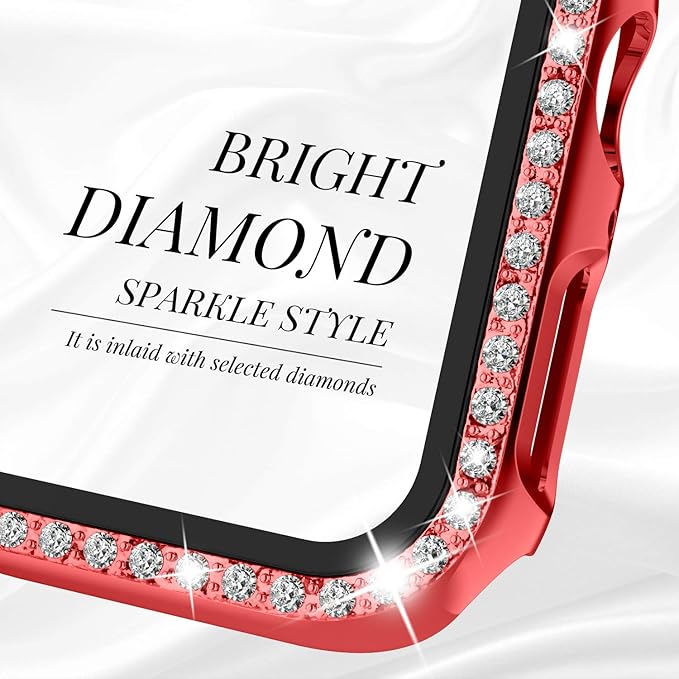 Recoppa Compatible for Apple Watch Case with Screen Protector for Apple Watch 42mm Series 3/2/1, Bling Crystal Diamond Rhinestone Ultra-Thin Bumper Full Cover Protective Case for Women Girls iWatch - Image 4