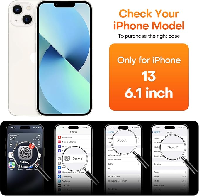 ImpactStrong Magnetic Guard Designed for iPhone 13 Case [Camera Protection] [Military Grade Drop Tested] [Compatible with MagSafe] Slim Translucent Matte Phone Case (6.1") - Black - Image 2