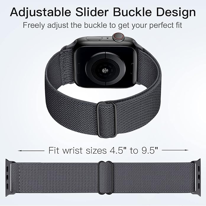 5 Pack Stretchy Nylon Band Compatible with Apple Watch Bands 40mm 41mm 42mm 44mm 45mm 46mm 49mm 38mm for Women Men, Braided Solo Loop Strap for iWatch SE3 2, Ultra3 2 1, Series 11 10 9 8 7 6 5 4 3 2 1 - Image 2