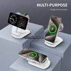 RYND 2026 Travel Wireless Fast Charging Station,Magnetic 3 in 1 Charger with Light for iPhone16 15 14 13 12 Pro Max Plus,Apple Watch Series & Air pods 4 3 2 Pro-Gifts for Wife & Husband(Pink) - Image 3