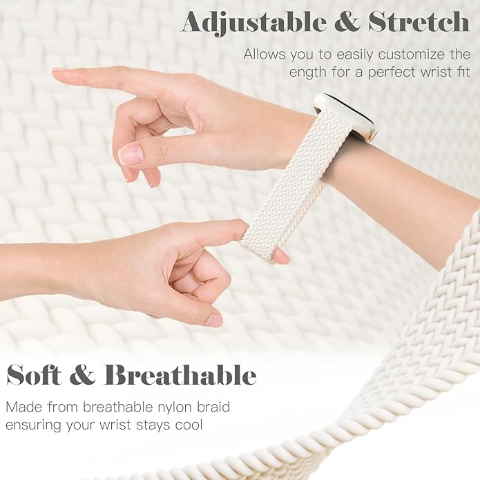 Slim Braided Stretchy Compatible with Apple Watch Band 38mm 40mm 41mm 42mm 44mm 45mm 46mm 49mm, Nylon Thin Solo Loop Elastic Straps for iWatch Bands Series 11 10 9 8 7 SE 6 5 4 3 2 1 Ultra - Image 2