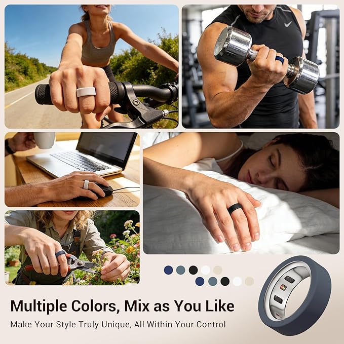 CoBak 10 Pack Silicone Ring Cover Compatible with Oura Ring Gen 4/4 Ceramic, Gen 3 Horizon/Heritage | Anti-Scratch Elastic Protector, Supports Charging with Cover On, Size S for 4/5/6/7/8/9 Men Women - Image 6