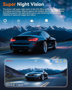 Dash Cam Front and Rear, 4K Front Dash Cam, 3K+1080P Dual Dash Camera for Cars, Built-in WiFi, Car Dashcams with Night Vision, Free 64GB Card, 24H Parking Mode, App Control, Silvery - Image 2