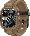 amBand Compatible with Apple Watch Series 9/8/7/6/5/4 & SE 3/2/1 41mm/40mm Band Case for Men, M1 Sport Rugged Case with Strap Military Protective Cover Bumper for iWatch 41/40 mm - Desert Tan by amBand