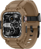 amBand Compatible with Apple Watch Series 9/8/7/6/5/4 & SE 3/2/1 41mm/40mm Band Case for Men, M1 Sport Rugged Case with Strap Military Protective Cover Bumper for iWatch 41/40 mm - Desert Tan by amBand