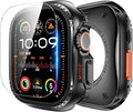 Goton Metal Case for Apple Watch Ultra 3/2/1 49mm Screen Protector, Rugged Bumper Tempered Glass with Back Cover Compatible with 2025 Ultra3 by Goton