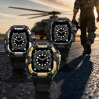 BXUXOHS Rugged Case and Band for Apple Watch 44mm Men, Compatible with Apple Watch SE 3/SE 2nd Generation/SE/Series 6/5/4, Military Grade Shockproof Bumper Cover,Tactical Band Case for iWatch 6/5/4/SE - Image 9