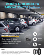 BCUOZ 4K Dual Dash Cam Front and Rear, GS200 170° Wide Angle Night Vision with 3.39” IPS Touchscreen, WiFi App Control, Night Vision, G-Sensor Loop Recording, 64GB Card Included Parking Monitoring - Image 5