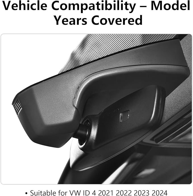 Mangoal 4K Dash Cam Custom fit for Volkswagen ID.4 2021 2022 2023 2024,Pro Pro S Accessories, Integrated OEM Look,UHD 2160P Video,G-Sensor,Built-in WiFi & APP, Easy to Use,Loop Recording,GPS,64GB Card - Image 3