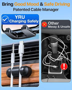 YRU True Military-Grade [360° Rotation Suction] 2026 Ultimate Car Phone Holder Mount 【90+LBS Safest Strongest & Patent Certs】 Dash Windshield Vent for iPhone 17 16 Pro Max Speaker Stands, Gloss Black - Image 9