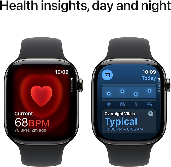 Apple Watch Series 10 [GPS + Cellular 46mm case] Smartwatch with Slate Titanium Case with Black Sport Band - S/M. Fitness Tracker, ECG App, Always-On Retina Display, Water Resistant - Image 6