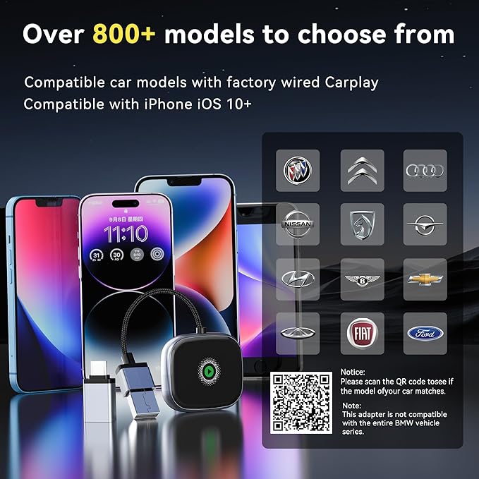 Wireless CarPlay Adapter, Wireless Car Screen Adapter for iPhone-Easily Upgrade Wired CarPlay to Unwired Connectivity, Includes USB-A to USB-C Dongle, Plug & Play for iPhone (iOS 10 and Above) - Image 7