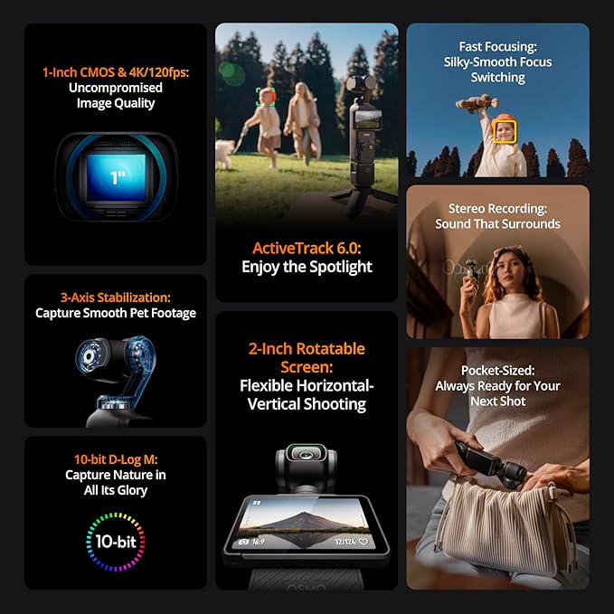 DJI Osmo Pocket 3, Vlogging Cameras with 1'' CMOS & 4K/120fps Vlog Camera, 3-Axis Stabilization, Fast Focusing, Face/Object Tracking, Digital Vlogging Camera for YouTube - Image 5