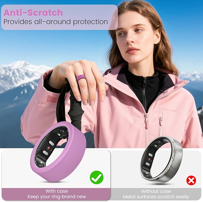 3/6 Pack Ring Cover for RingConn Gen 2 Air, Elastic Silicone Ring Protector for RingConn Gen 2/1 Working Out Accessories Men Women (6P-All 6 Colors-1, L (12/13/14)) - Image 3