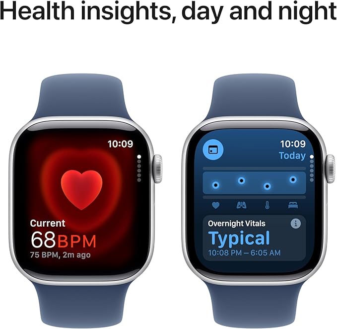 Apple Watch Series 10 [GPS + Cellular, 46mm] - Silver Aluminum Case with Denim Sport Band, M/L (Renewed) - Image 4
