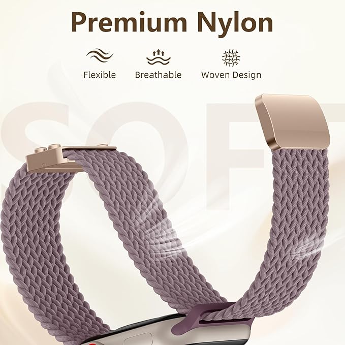 Braided Stretchy Bands Compatible with Apple Watch Bands 40mm 44mm 38mm 41mm 42mm 45mm 46mm 49mm Women Men, Soft Nylon Sport Strap with Magnetic Clasp for iWatch Series 11 10 9 8 SE 7 6 5 4 3 2 Ultra - Image 3