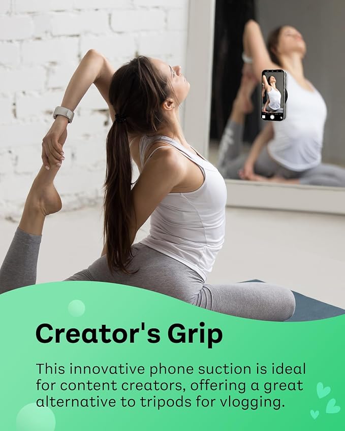 ivoler MagSuction Suction Phone Mount for Pop Socket, Universal Holder Stand for Phone Grips, Powerful Suction Cup, Fits The Smartphones with Pop Grip, Black - Image 7
