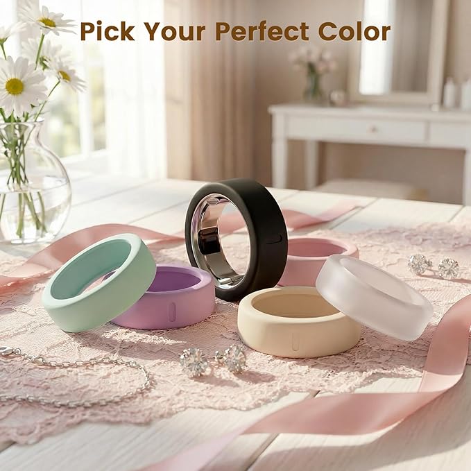 Silicone Ring Cover Compatible with Oura Ring Protector, Elastic Case for Oura Ring Gen 4/3 Working Out - Patent Protected (Black+Black, M for 11/12/13) - Image 7