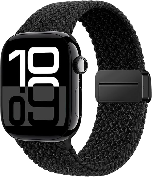 Braided Stretchy Band Compatible with Apple Watch Bands for Women 38mm 40mm 41mm 42mm 44mm 45mm 46mm 49mm Men,Soft Nylon Solo Loop Sport Straps for iWatch Series 11 10 9 8 7 6 5 4 3 SE Ultra by WANLISSWatchBands