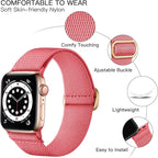 Lerobo Braided Band Compatible with Apple Watch Series 11 10 9 8 7 46mm 45mm 41mm Ultra SE 3 2 1 49mm Series 6 5 4 3 44mm 40mm 38mm 42mm Men iWatch Bands Women Stretchy Nylon Solo Loop Sport Strap - Image 2