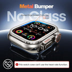 Goton Aluminum Alloy Case for Apple Watch Series 9 8 7 45mm, Ultra-Style Metal Bumper Protector with Ceramic Back, Shockproof Cover for Business & Daily Use - Image 3
