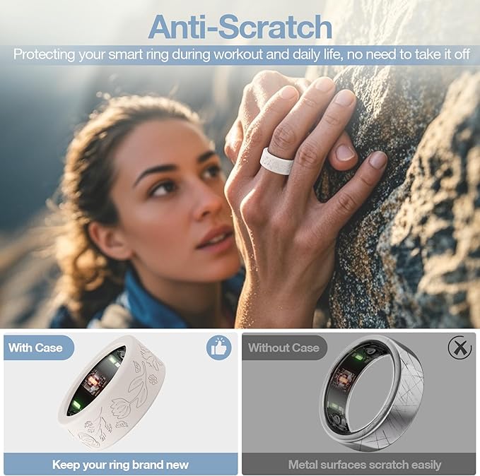 10 Pack Floral Engraved Cover for Oura Ring Gen 4/4 Ceramic/3 Horizon/Heritage, Support Charging with Cover on, Anti-Scratch Silicone Oura Ring Case Protector for Working Out, Gym & Daily Use - Image 5