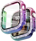 Surace 41mm Case Compatible with Apple Watch Series 9 Series 8 Series 7 with Screen Protector, Bling Diamond Overall Protective Case Compatible with Apple Watch Series 7 & 8 & 9 41mm, Rainbow by Surace