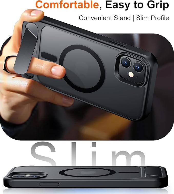 Temdan Magnetic Compatible with iPhone 11 Phone Case, [Built-in Invisible Kickstand][Compatible with MagSafe] [Military Grade Shockproof] Slim Translucent Matte Phone Case for iPhone 11 6.1" - Image 6