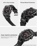 amBand Rugged Case with Band for Apple Watch 44mm, Compatible with iWatch Series SE 3/SE 2nd Generation/SE/6/5/4, Military Grade Shockproof Bumper Cover, Tactical Band for Men, Matte Black - Image 4