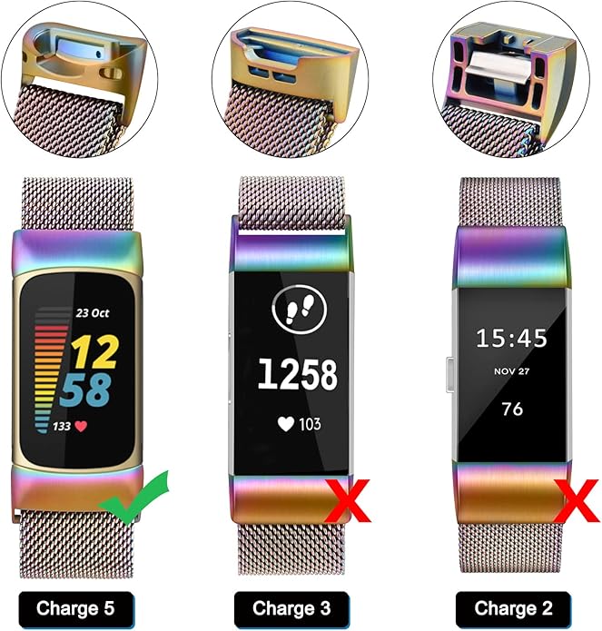 Vanjua for Fitbit Charge 6 Bands Women Men, Stainless Steel Metal Mesh Loop Adjustable Wristband Replacement Strap Compatible with Fitbit Charge 6 Fitness Tracker - Image 2